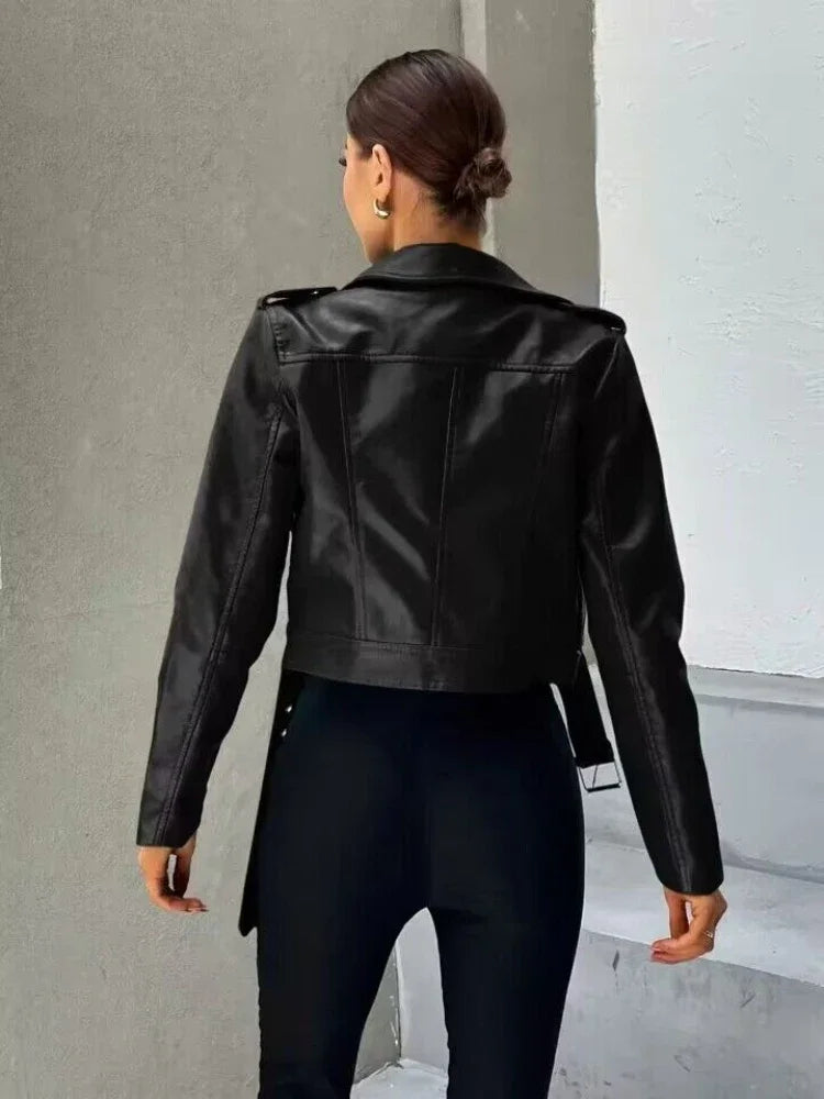 Black Moto Jacket for Women